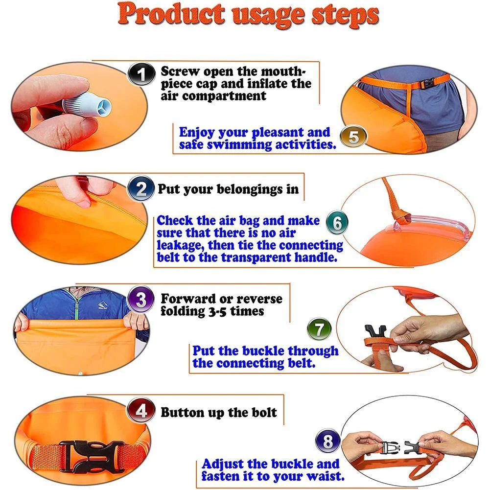 Swimming Storage Floats PVC Inflatable Bag Waterproof Storage X8443