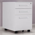 3-Drawer Mobile Metal File Cabinet White Y267860