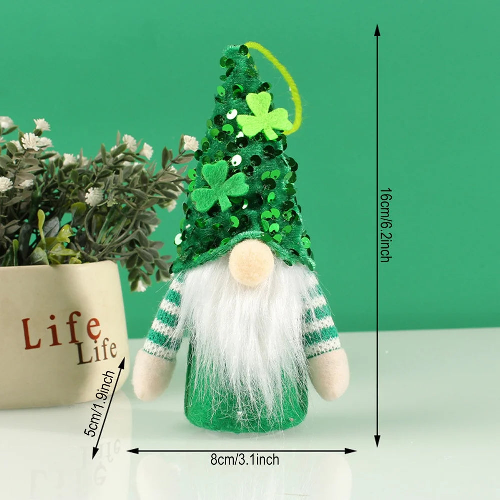 2 Pack St Patricks Day Gnome Plush Elf Decorations Table Decor Ornament Dwarf Figurines Green Handmade Faceless Gnome E5117