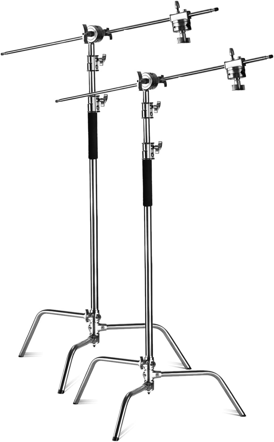 100% Stainless Steel C-Stand (2-Pack) with Extension Arm, Grip Head, Turtle Base Q6055