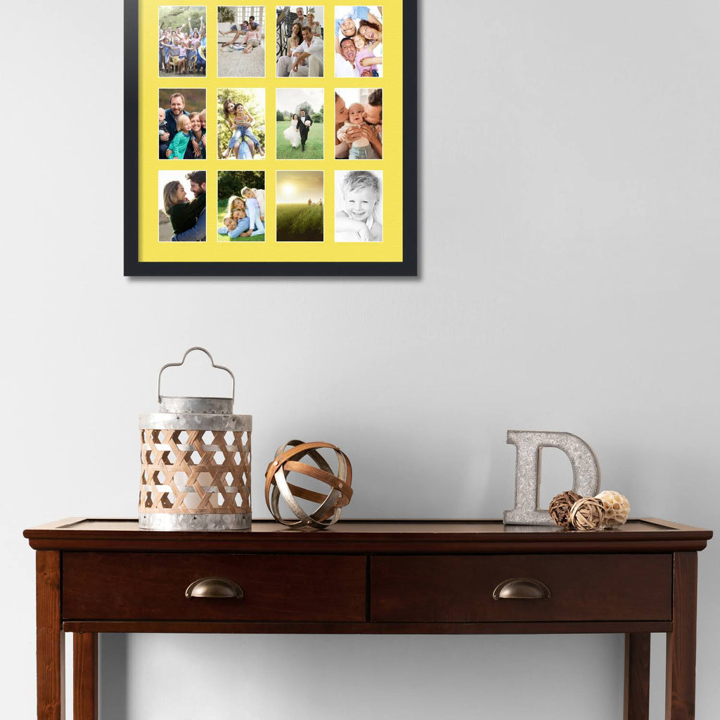 Satin Black Picture Frame with 12 openings for 4x6 Photos C633092