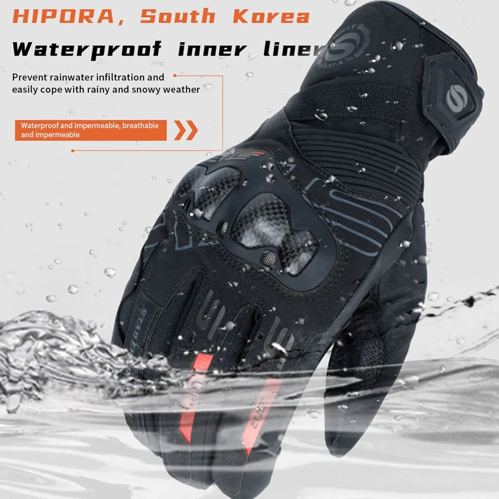 Vintage Leather Two-Finger Touchscreen Motorcycle Gloves G13291