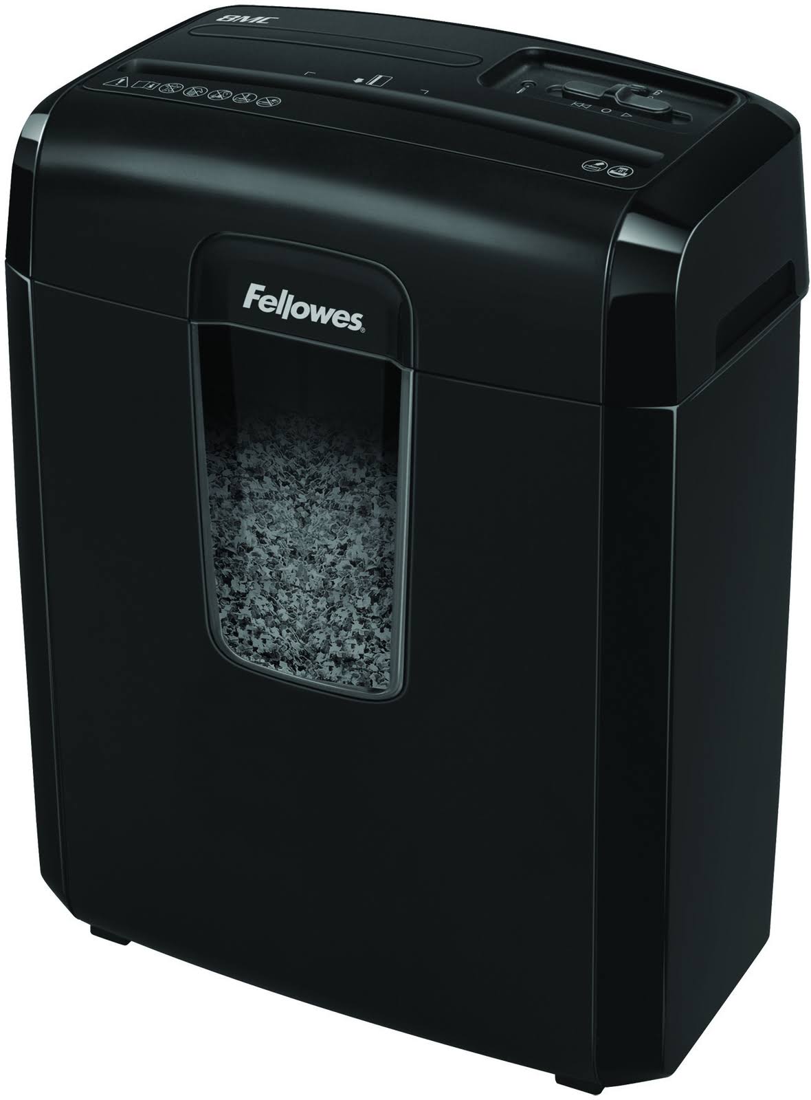 Black 8 Sheet Capacity MicroCut Shredder with Wastebasket P527