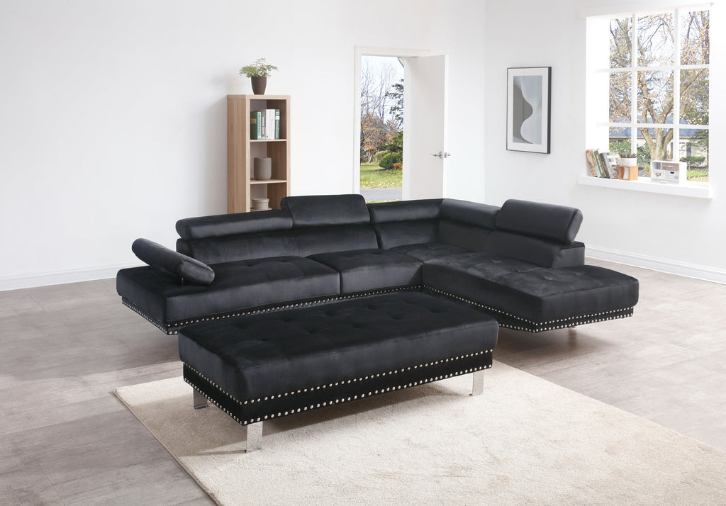 Black Sectional Sofa X474132