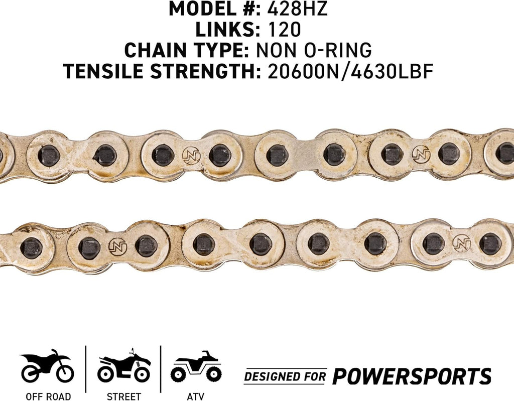 Drive Sprocket Chain Combo Front 14 Rear 45 Tooth 428HZ Standard 120 Links Pack of 2 X6562