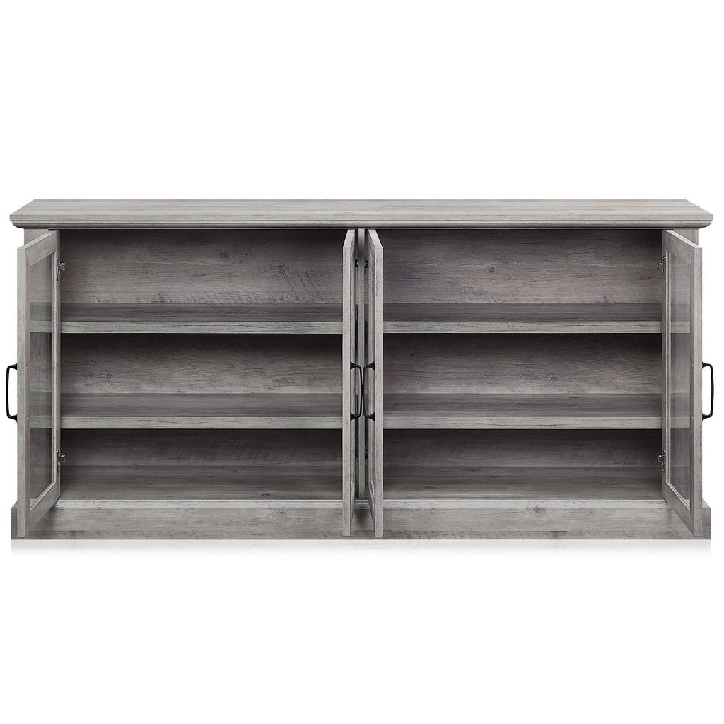 Rustic Grey 4 Door Wood Sideboard Cabinet W565