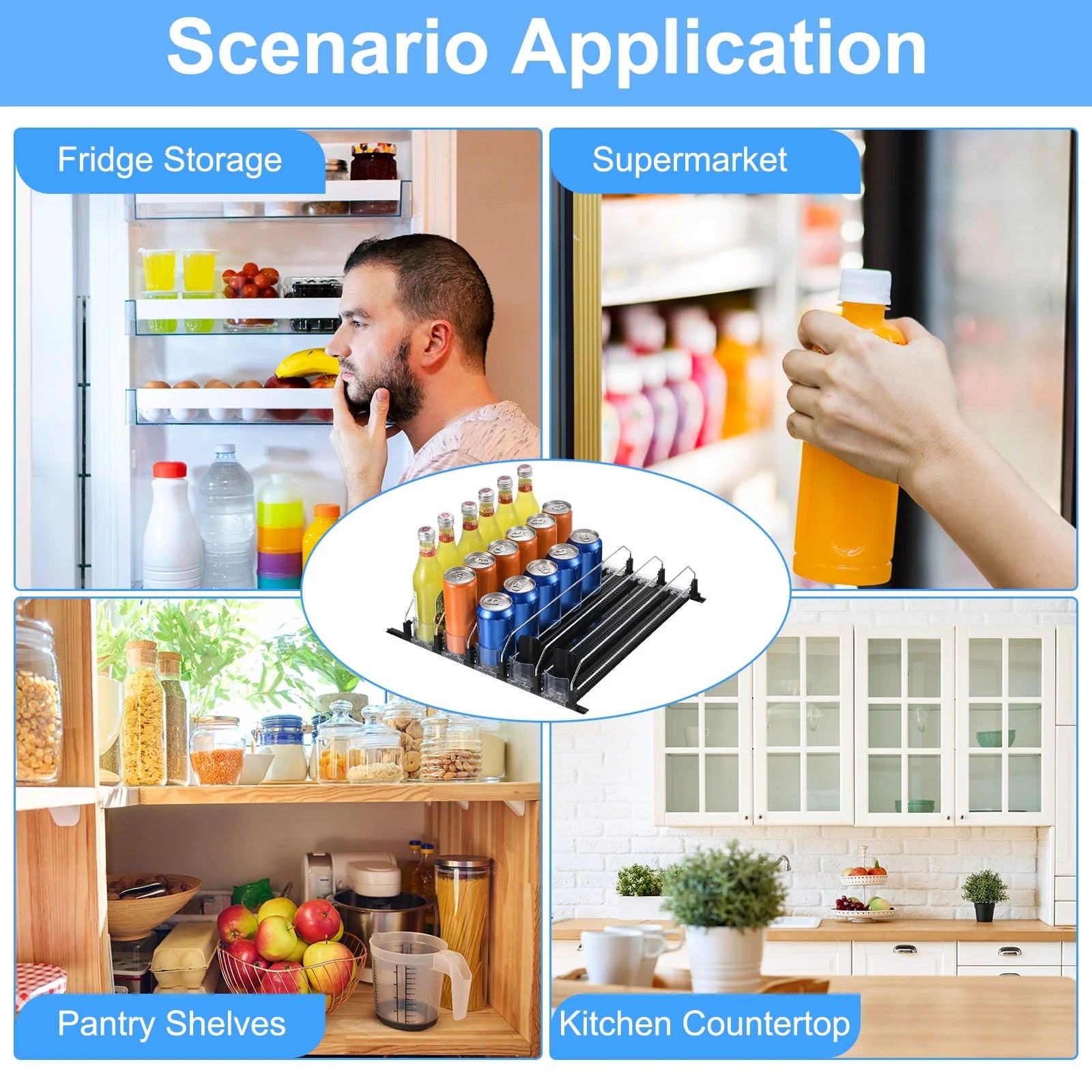 5pcs Black Soda Can Organizer P3046
