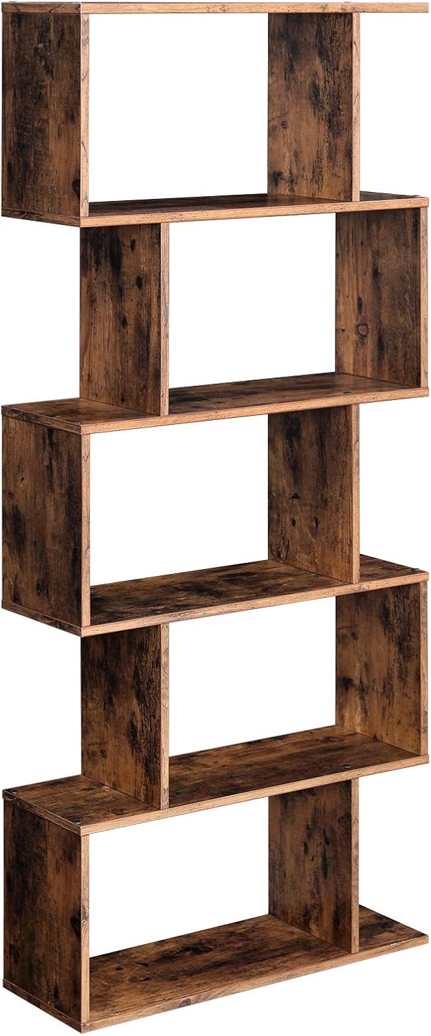 White 5-Tier Wooden Bookcase C360816