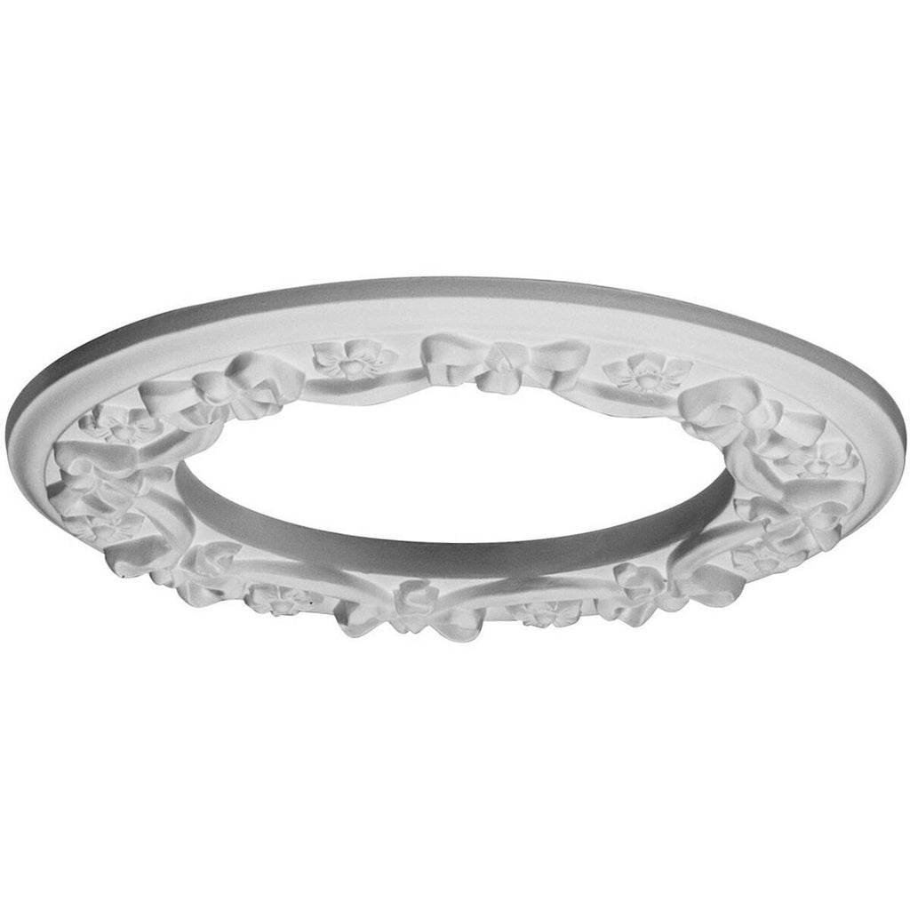 12 1/4x22OD x 7 1/2x22ID x 7/8x22P Ribbon with Bow Ceiling Medallion N671