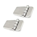 Pair of 316 Stainless Steel Short Sided Strap Hinges with Cover Caps G51929