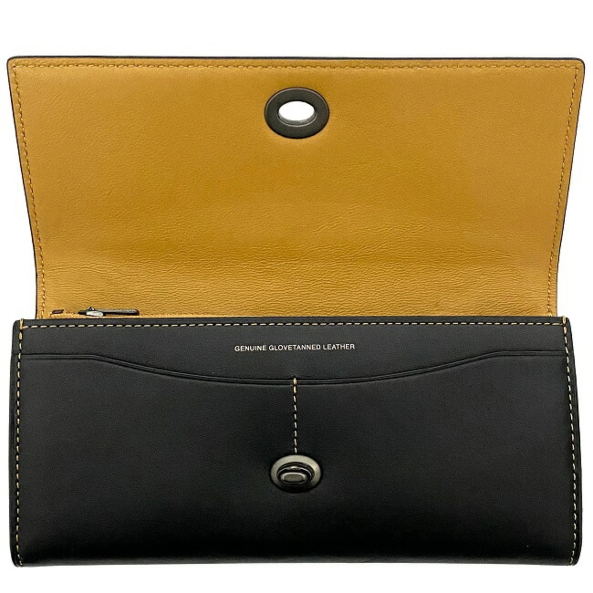 Black Glovetanned Leather Bi-Fold Long Wallet K687