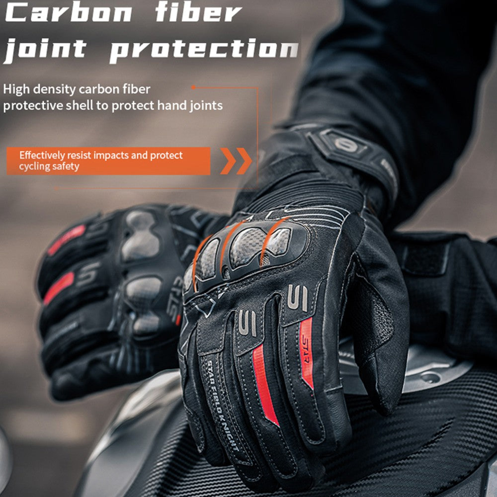 Vintage Leather Two-Finger Touchscreen Motorcycle Gloves G13291