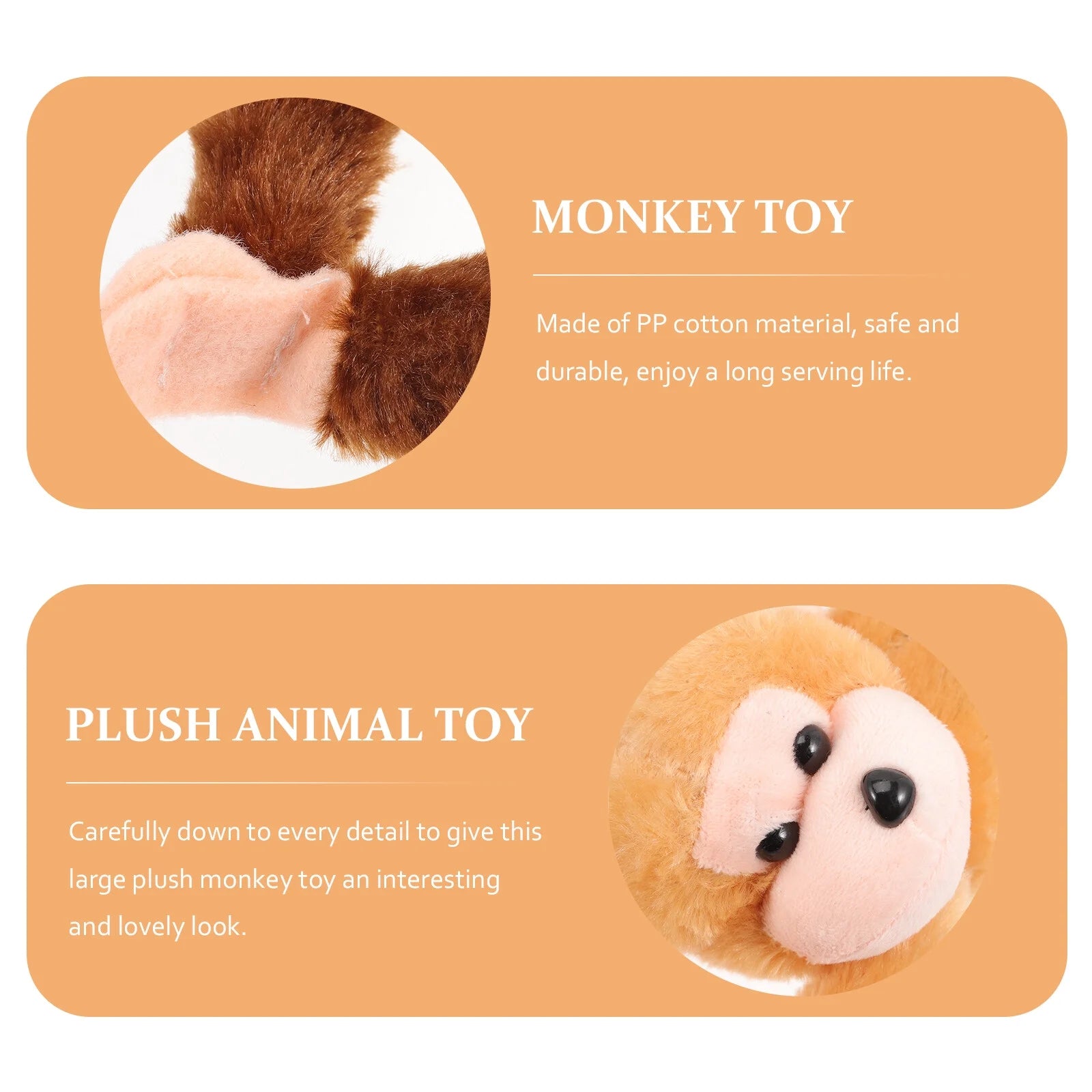 2Pcs Hanging Plush Monkey Doll Stuffed Animal Toy V6732