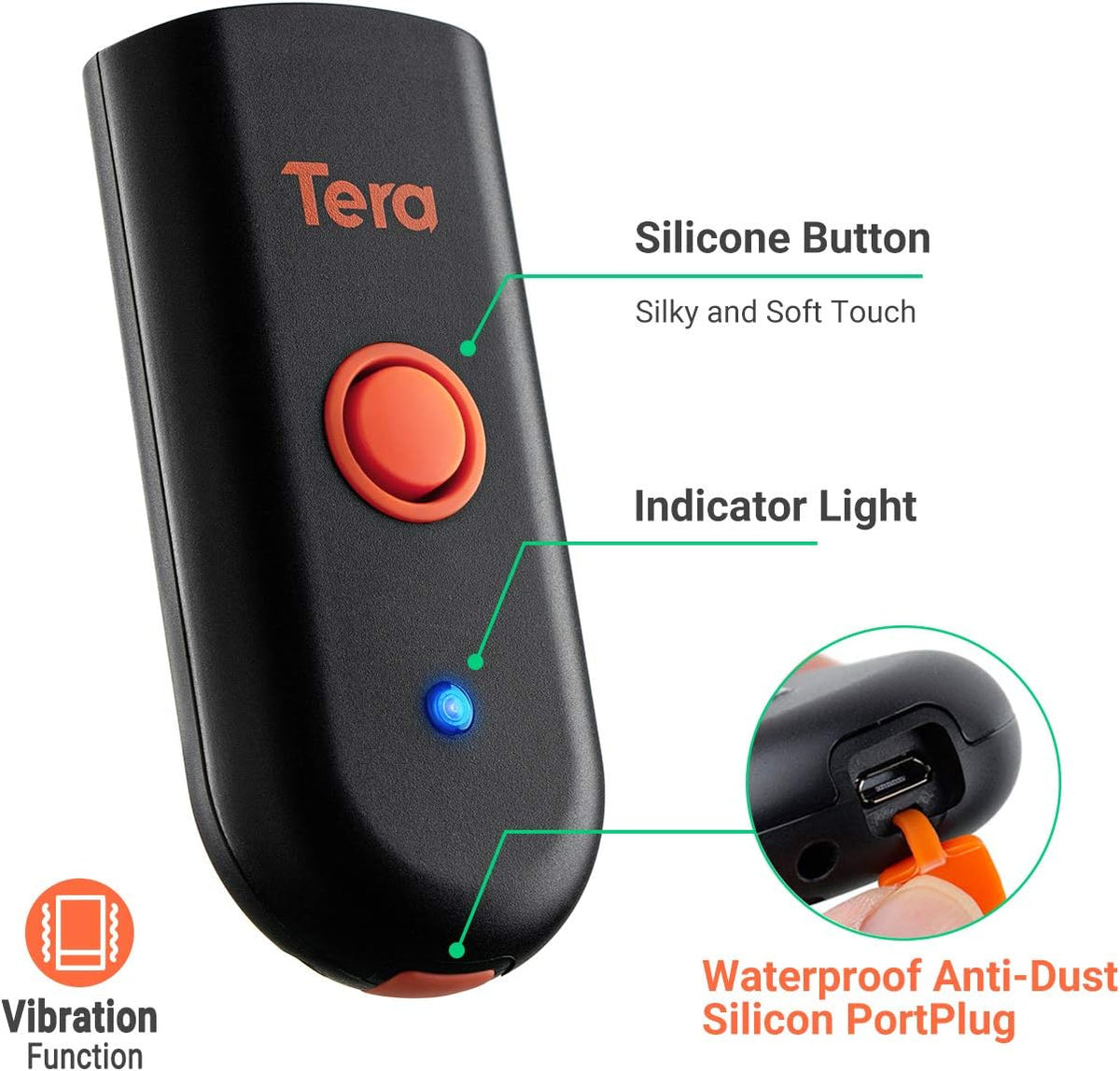 Wireless Barcode Scanner, Waterproof Shockproof Mini Pocket 2D Scanner, Bluetooth 5.0 & USB Wired & 2.4G Bar Code Reader H98153