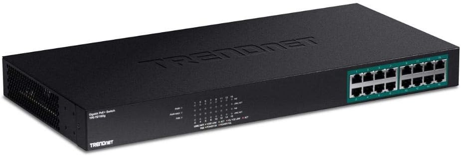 8-Port Gigabit PoE+ Switch, 123W PoE Power Budget, 16 Gbps Switching Capacity, Metal, Black V311