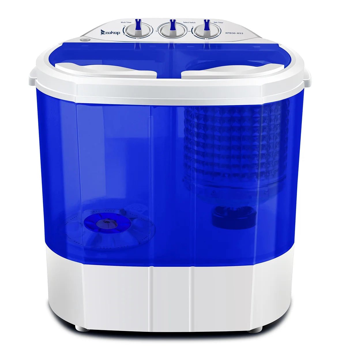 10LBs Electric Mini Washer & Dryer Portable Compact Laundry Combo, White & Blue Z421
