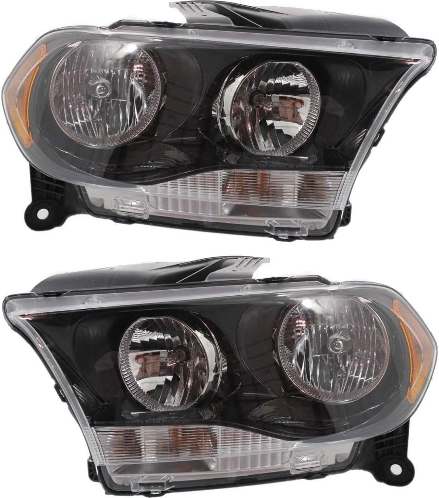 Pair Headlights Halogen Black Trim R453028