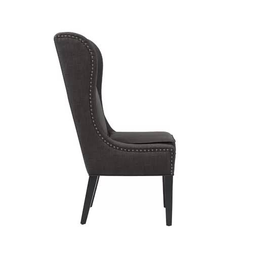 Charcoal Polyester Wingback Chair L724