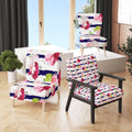 Pink Bouquet Flowers Upholstered Patterned Accent Chair and Arm Chair M426162