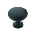 Flat Black Cabinet Hardware Knob 1-3/16 inch Diameter W669