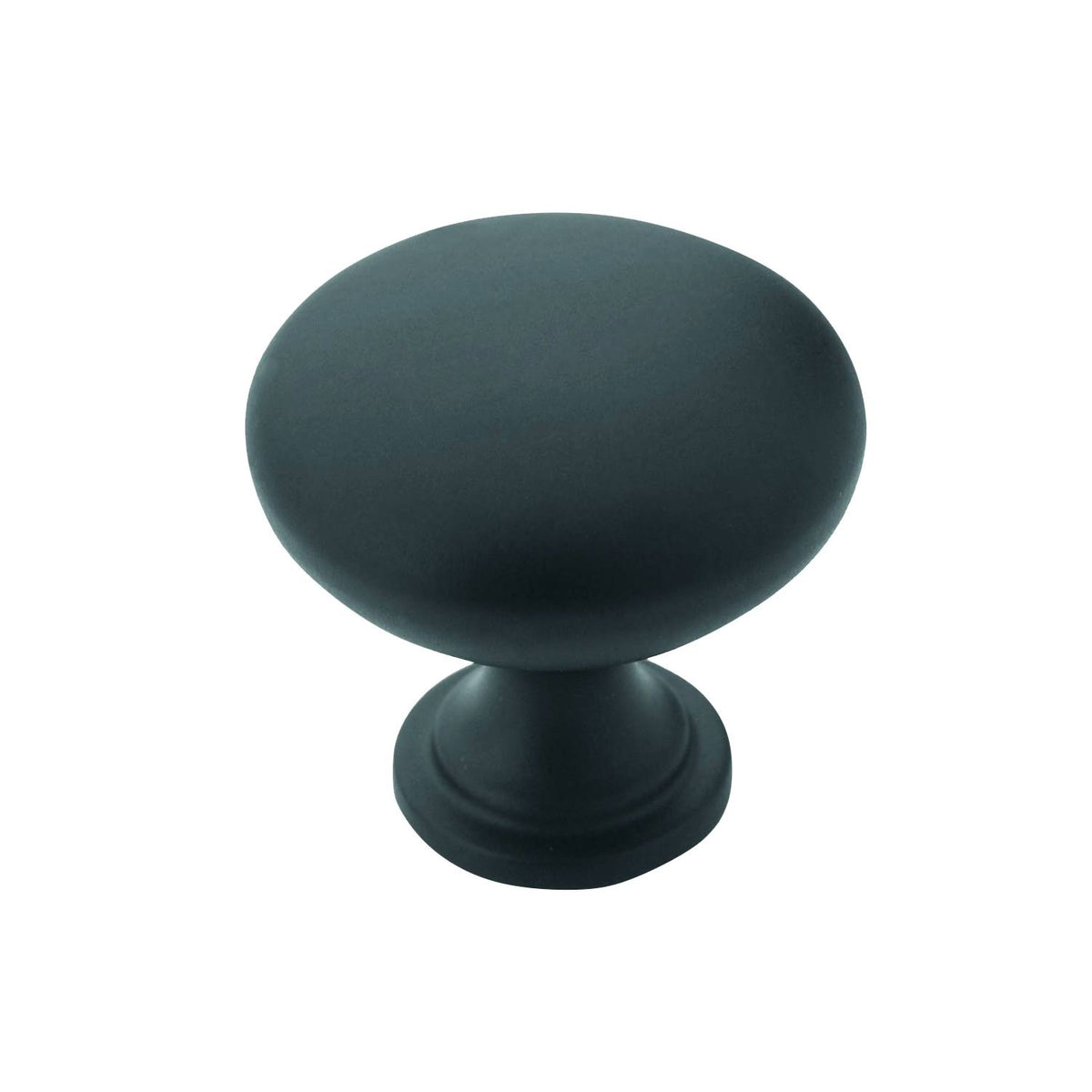 Flat Black Cabinet Hardware Knob 1-3/16 inch Diameter W669