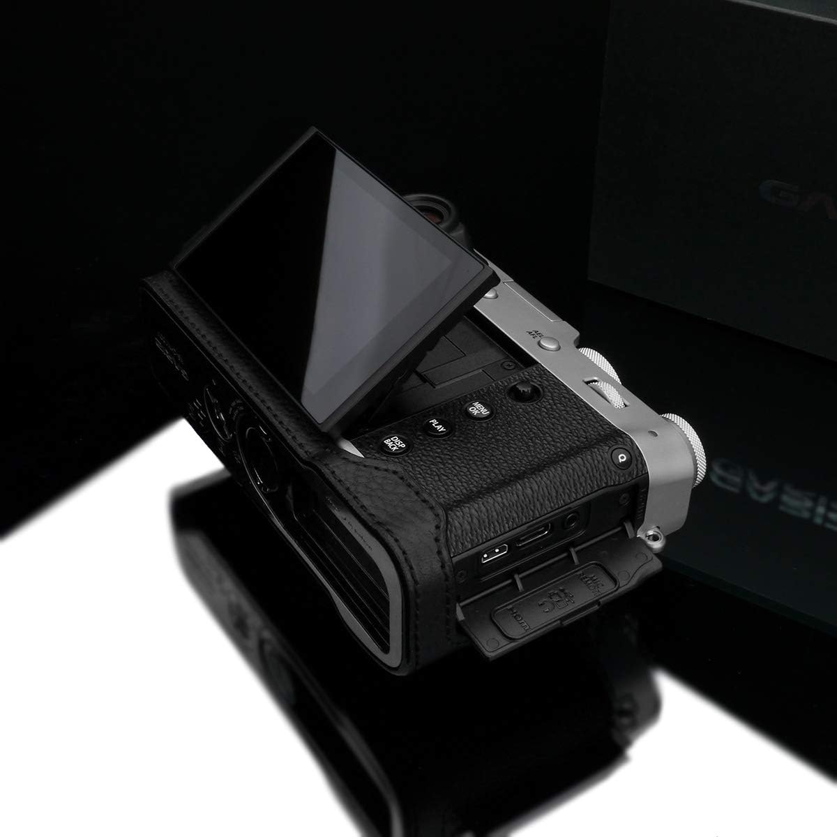 Black Genuine Leather Half Case B272