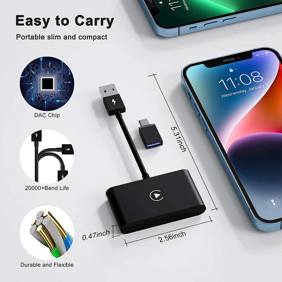 Wireless CarPlay Adapter for Factory Wired CarPlay Cars K411015