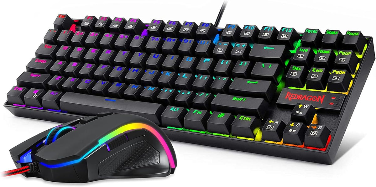 Mechanical Gaming Keyboard and Mouse Combo, Tenkeyless, 60% with Arrow Key, 7200 DPI Mouse, Pack of 2 H125