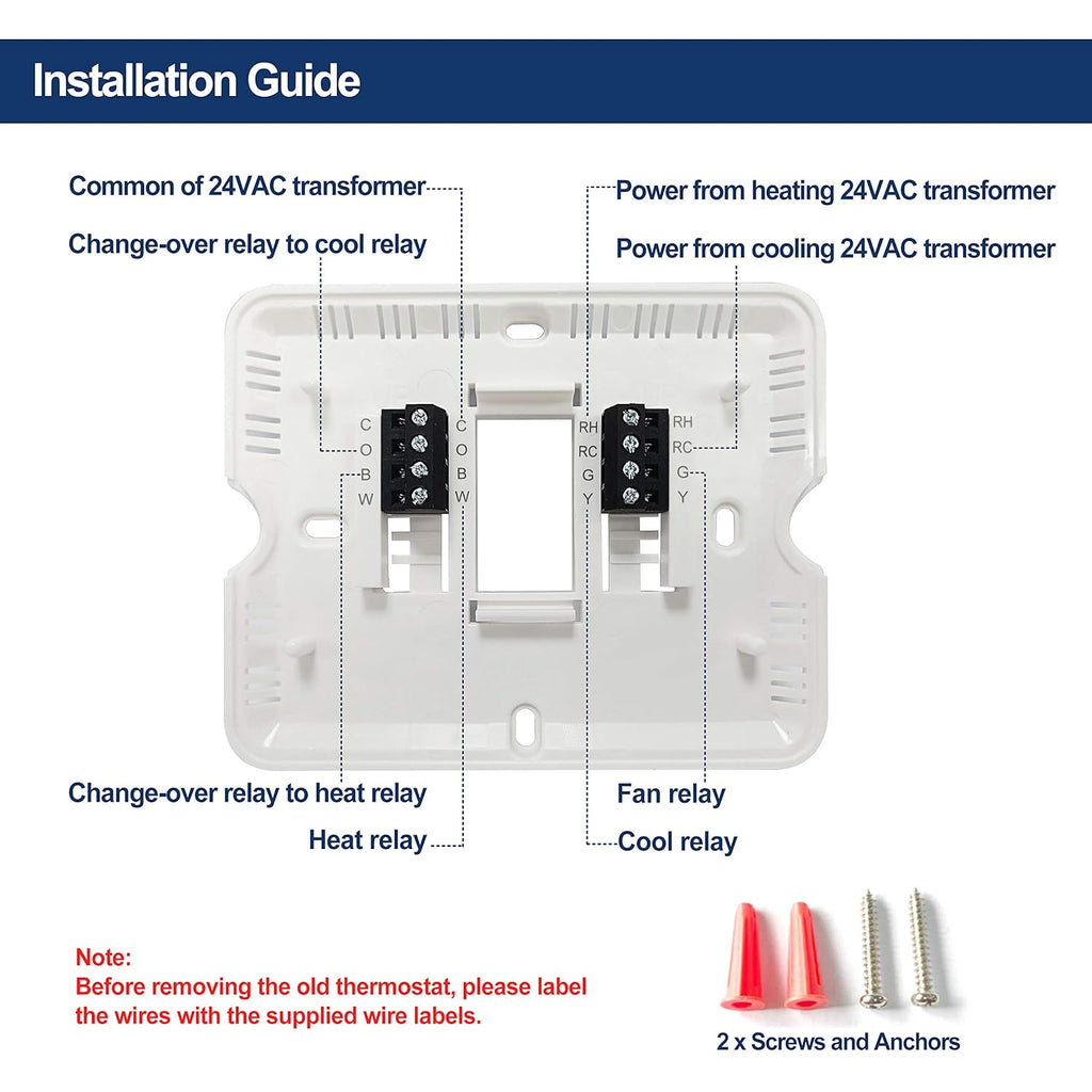 2PK White Non-Programmable Digital Thermostat with Large LCD Display R107