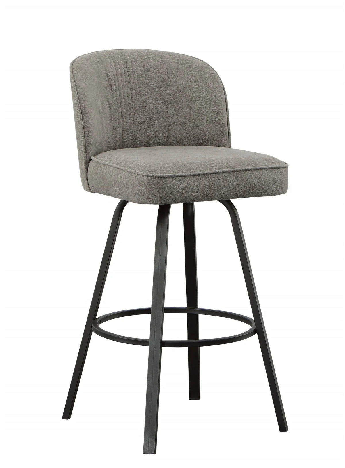 Gray Metal Swivel Upholstered Barstool M997