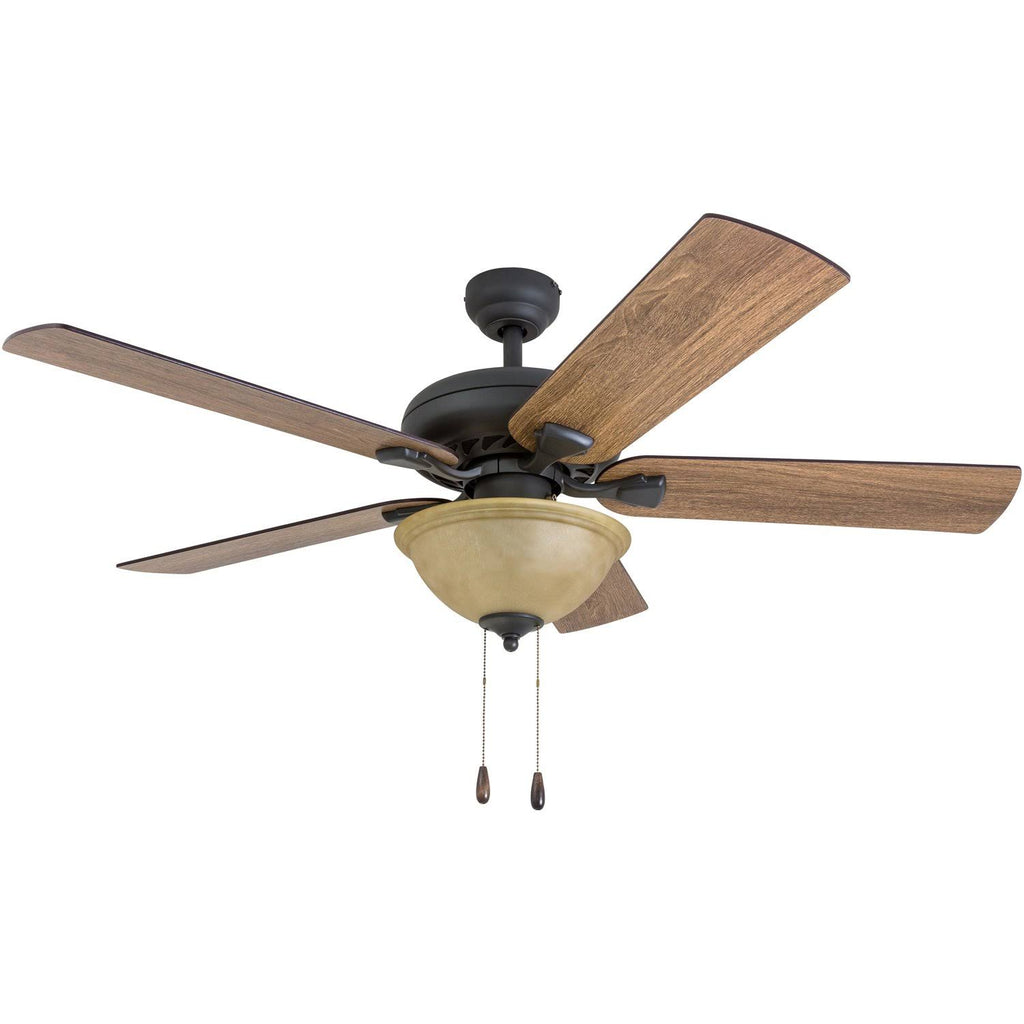 Aged Bronze Ceiling Fan with Light J22995