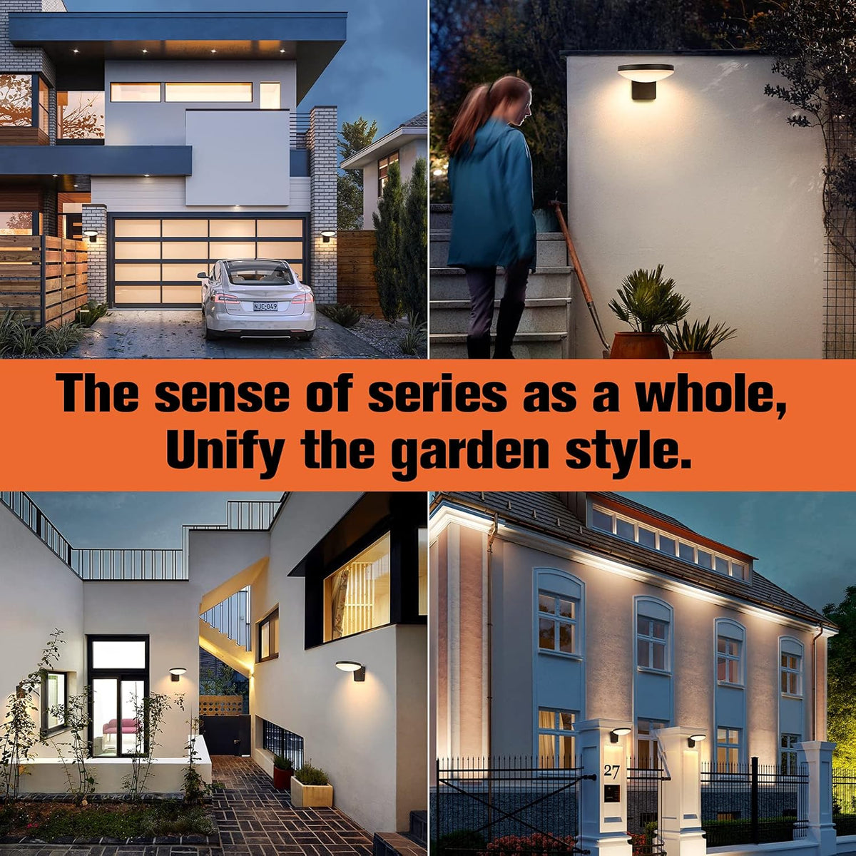 Solar Wall Light LED Outdoor Sconce Exterior Wall Lamp IP65 Waterproof N479919