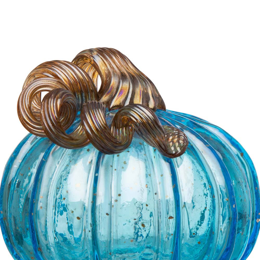 Blue Glass Pumpkin Decor Z73651