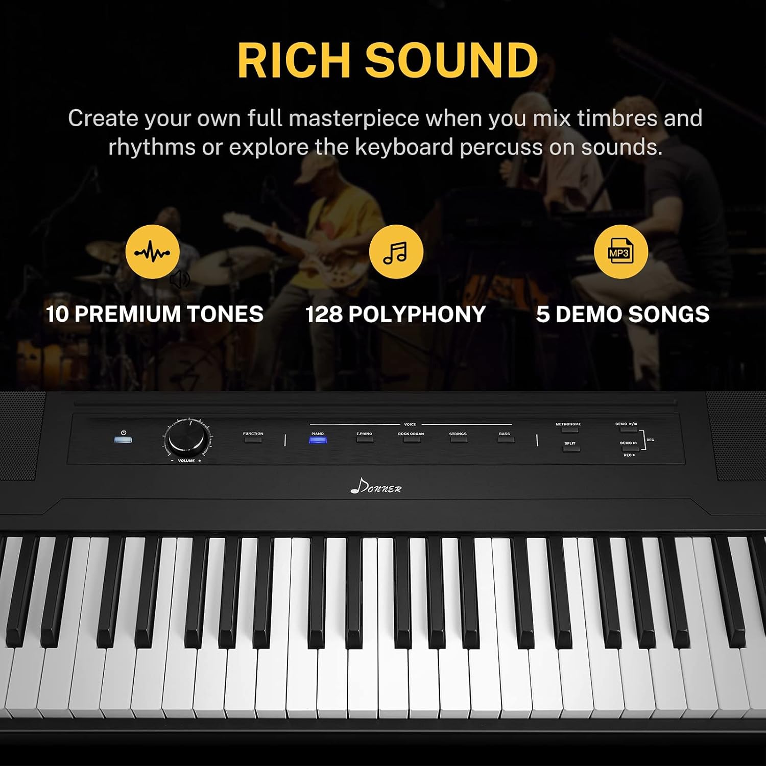 88 Key Digital Piano Keyboard with Sustain Pedal D61174