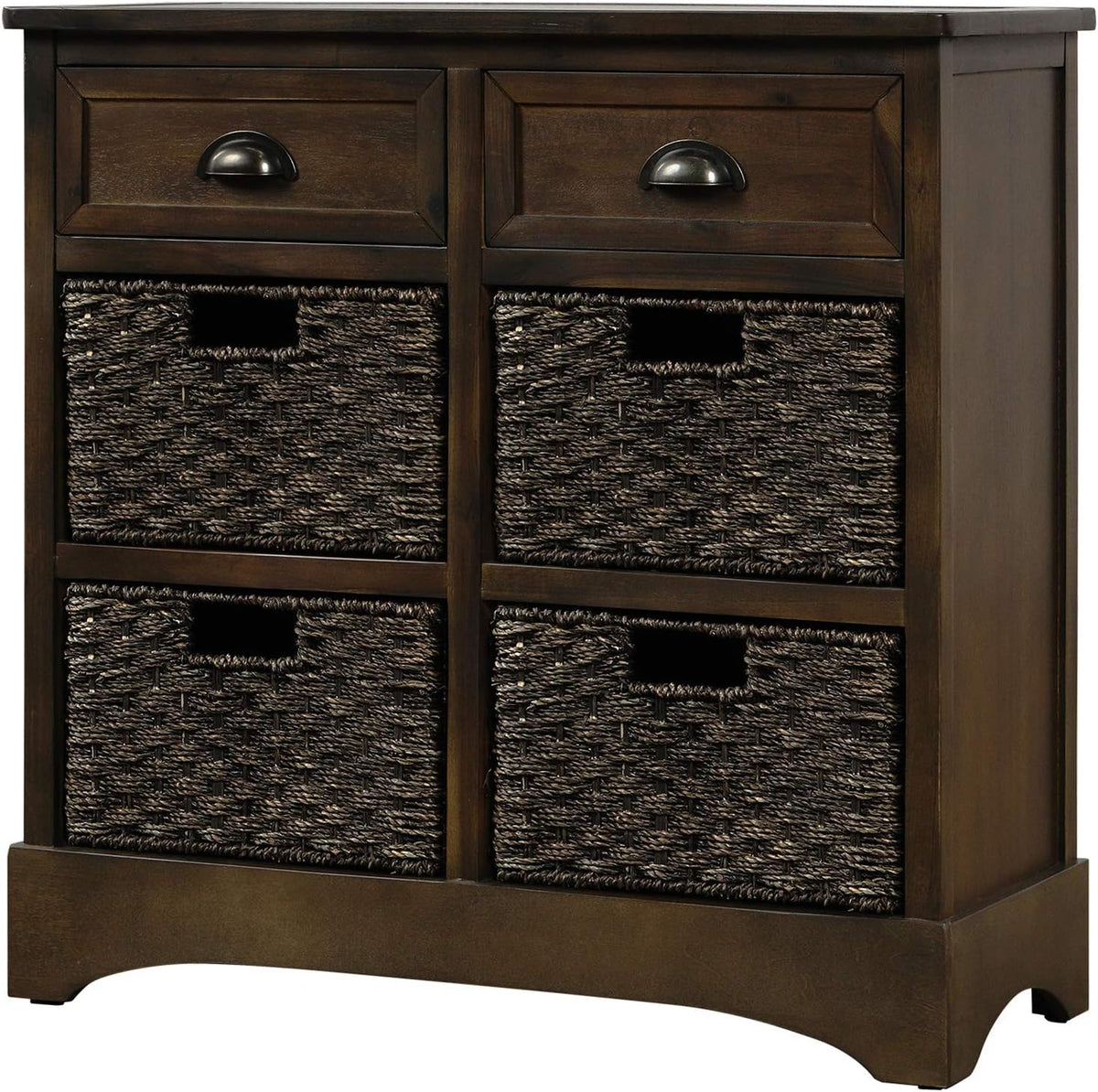 Wicker Storage Cabinet with 2 Drawers, Antique Navy Z8396