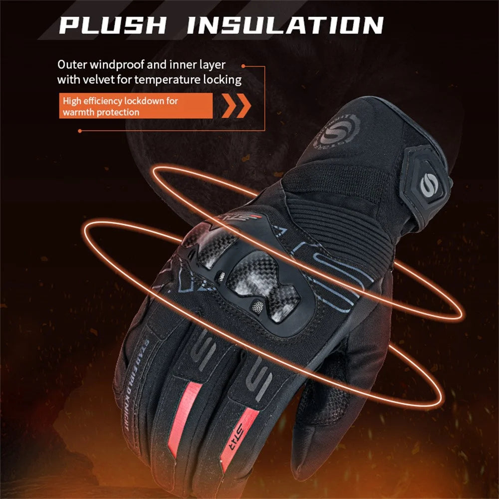 Vintage Leather Two-Finger Touchscreen Motorcycle Gloves G13291
