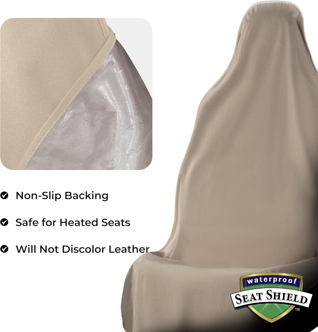 Tan Non-Slip Removable Car Seat Cover Pack of 2 F510