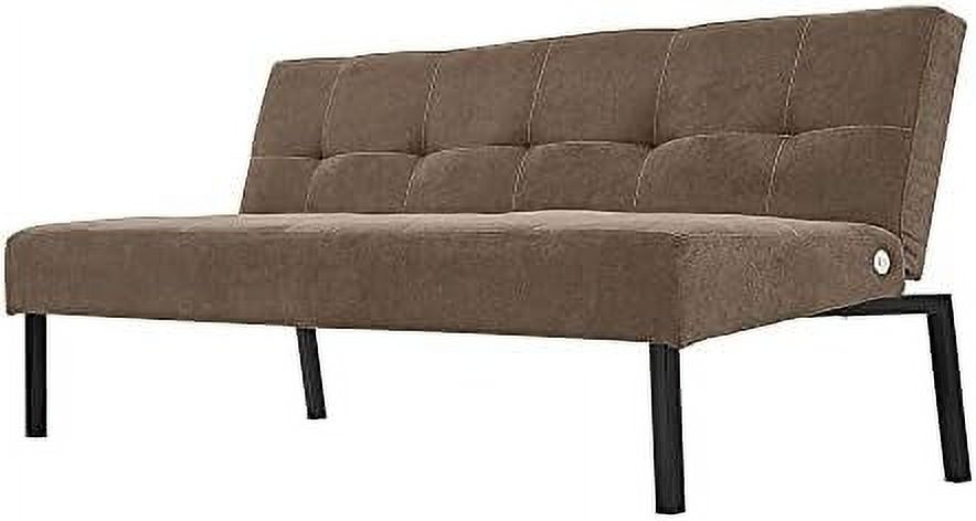 3 Seater Sofa Bed Click Clack Armless Fabric Couch Recliner (Grey) U685
