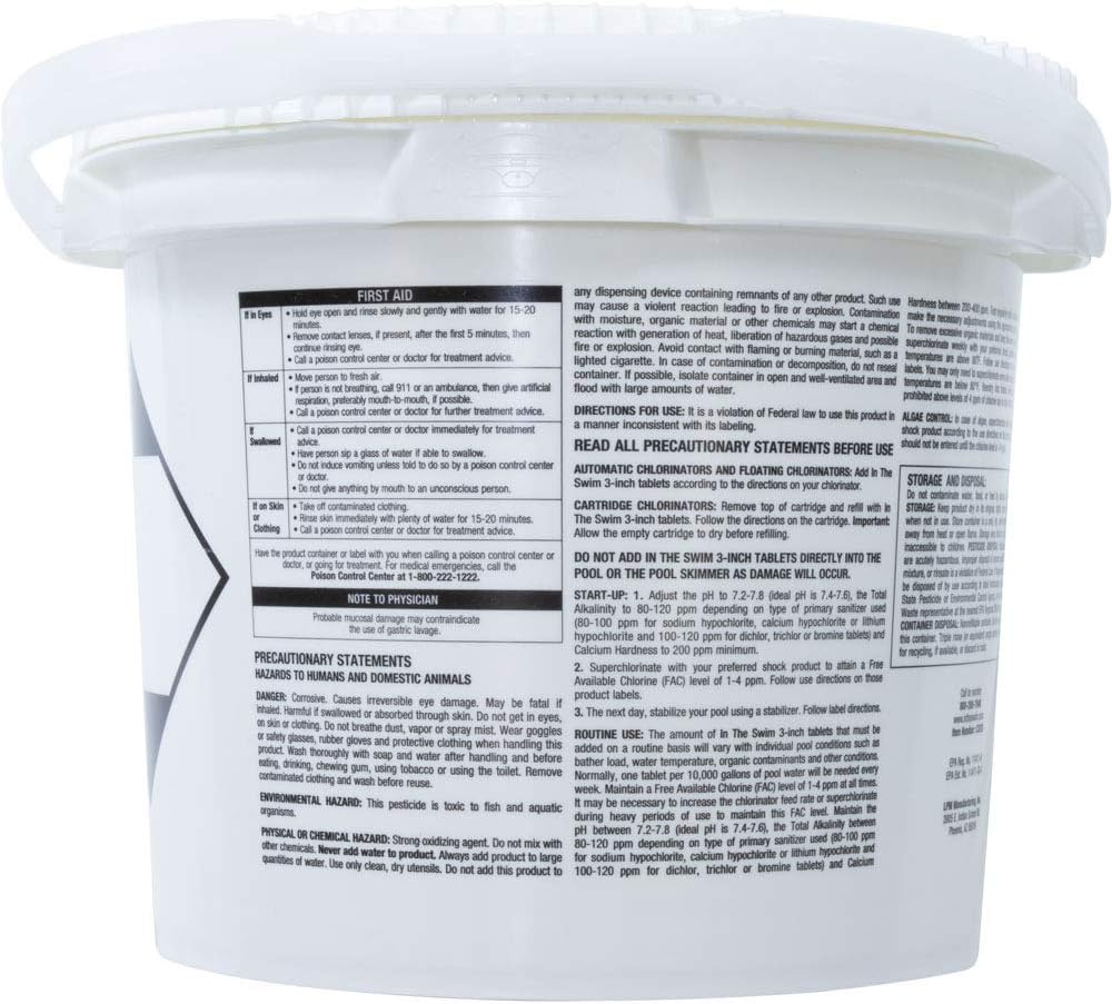 3 Inch Stabilized Chlorine Tablets - 90% Available Chlorine - 10 Pounds Q49369