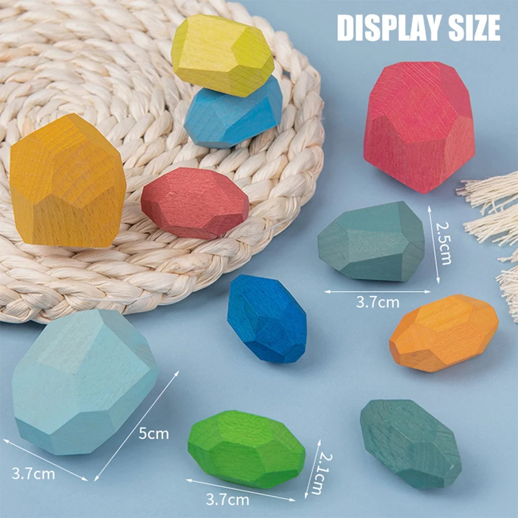 Wooden Stone Building Block Toy Stacking Game Toy K87545