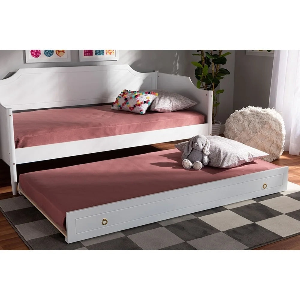 White Finished Wood Twin Size Trundle A713