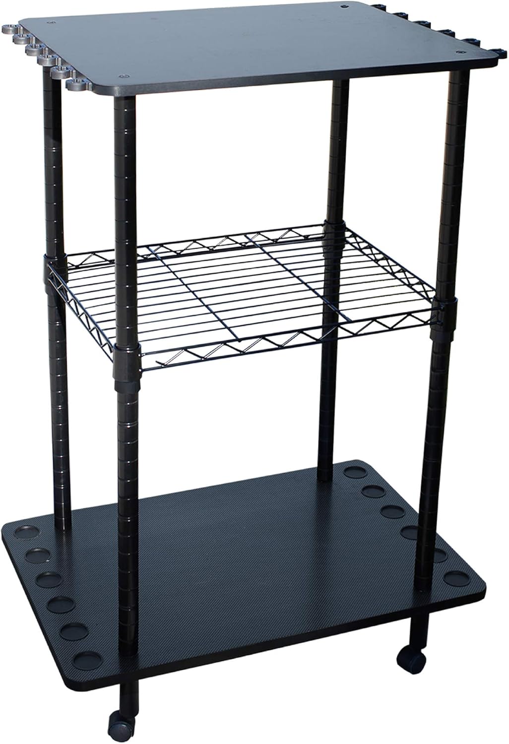12 Fishing Rod Tackle Cart Black R48712