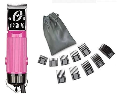 Hot Pink Hair Clipper with 10 PC Comb Set C65843