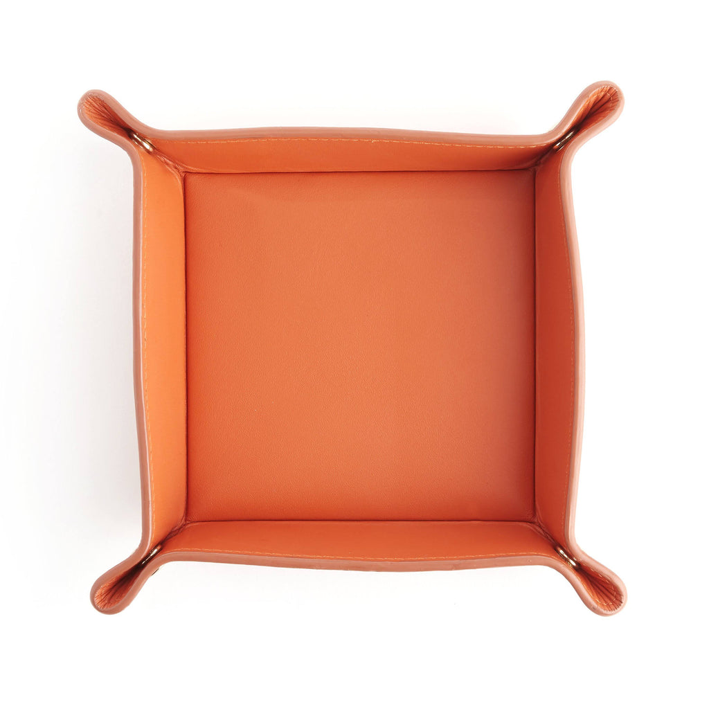 Orange Leather Valet Tray Z8064