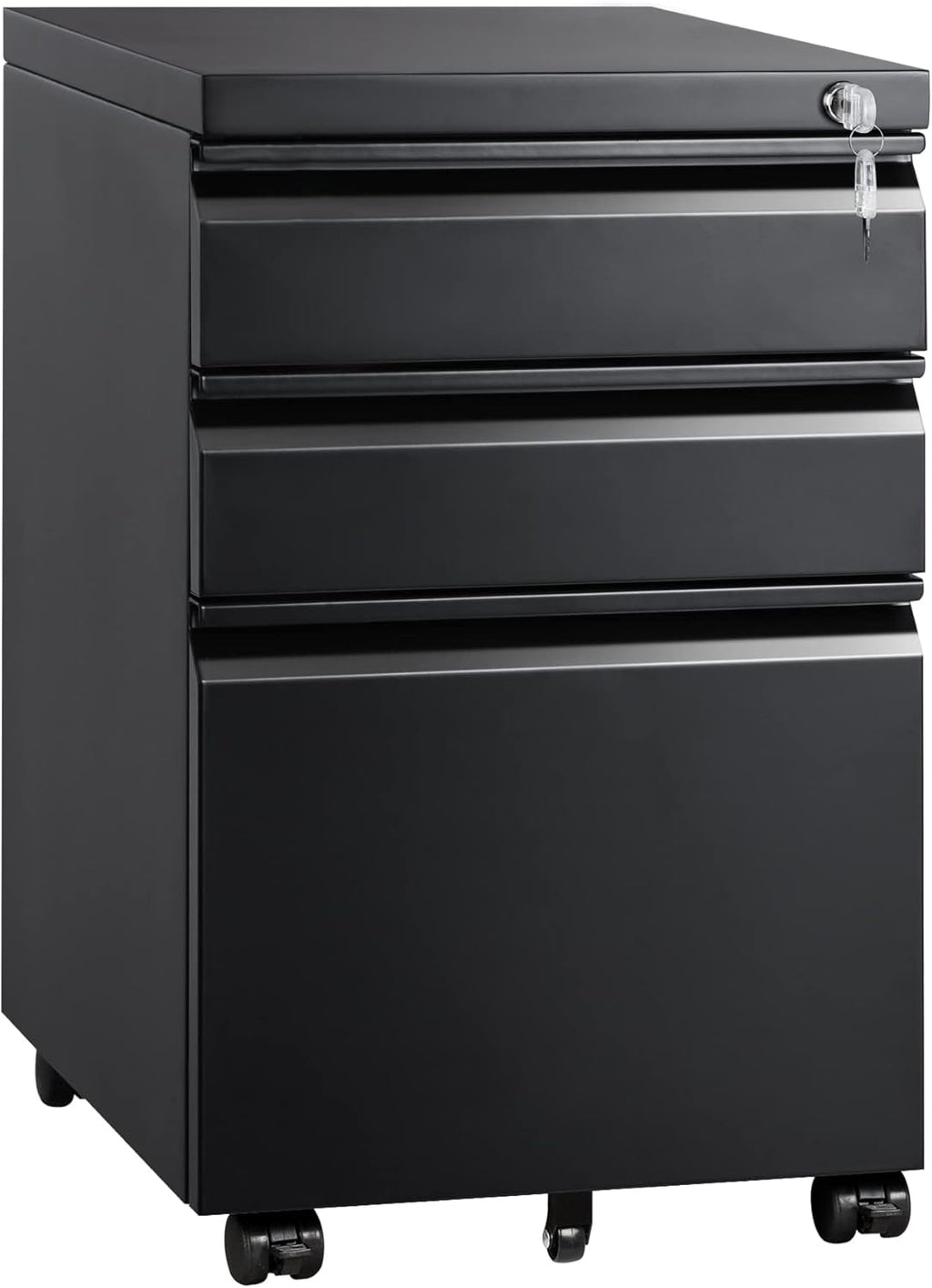 3 Drawer Metal File Cabinet Black U54278