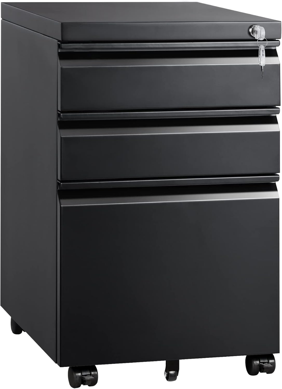 3 Drawer Metal File Cabinet Black U54278