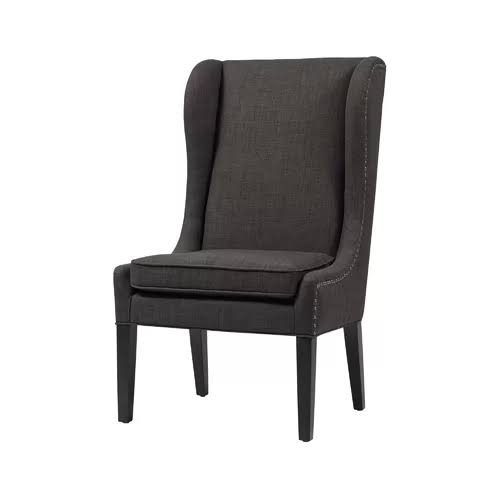 Charcoal Polyester Wingback Chair L724