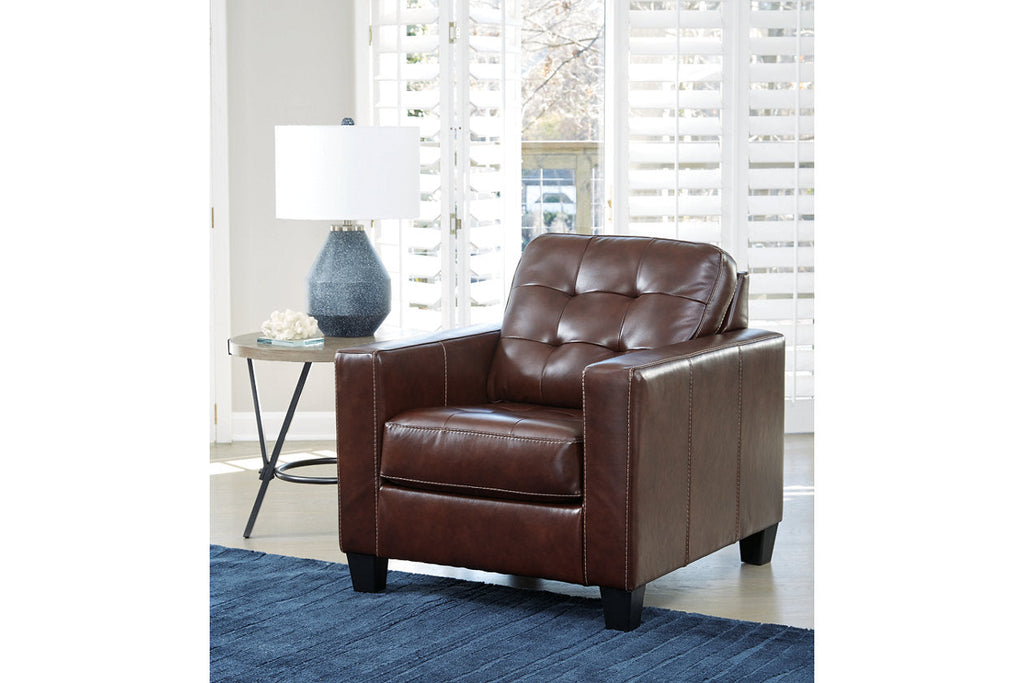 Walnut Leather Accent Chair P308