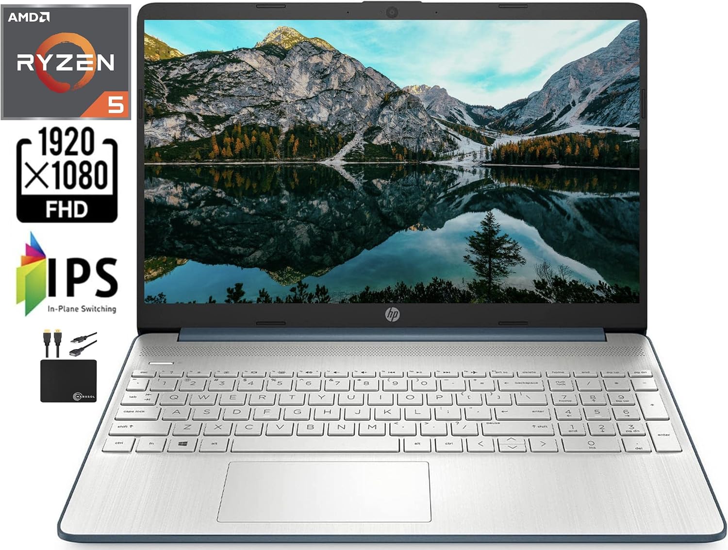 15.6'' FHD IPS Laptop Computer, AMD Hexa-Core Ryzen 5 5500U, 16GB RAM, 256GB PCIe SSD, Windows 11 B99872