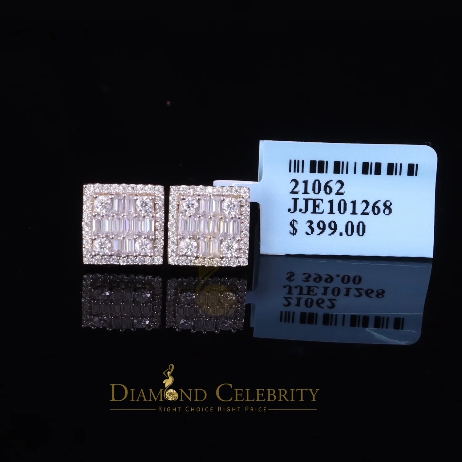 925 Silver Square Stud Earrings W78029